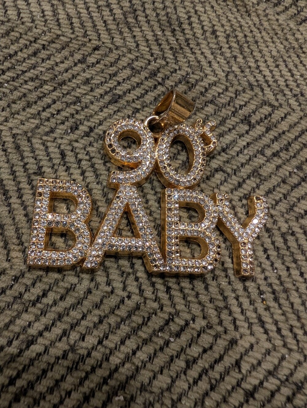 90's Baby 1990 Decade Gold Ice out Pendant